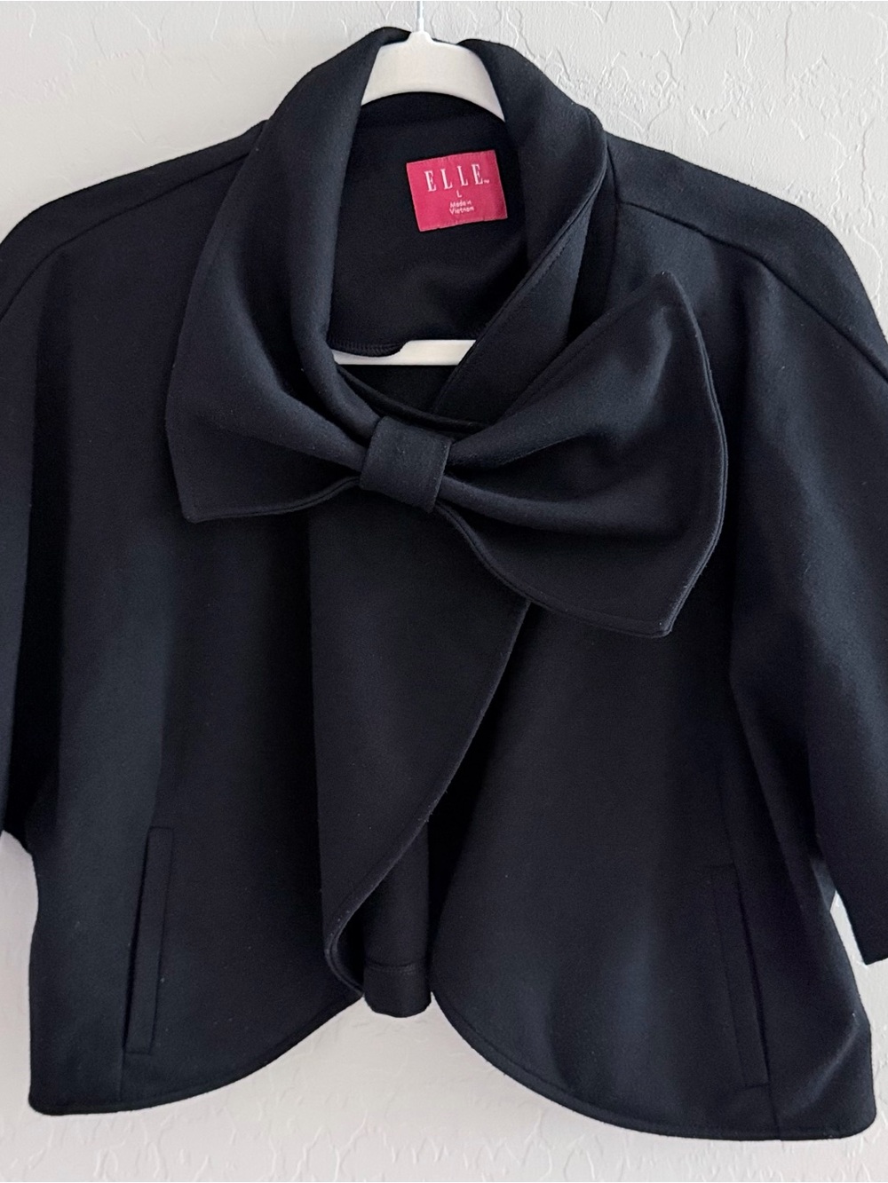 ELLE Black Bow-Accent Women's Jacket